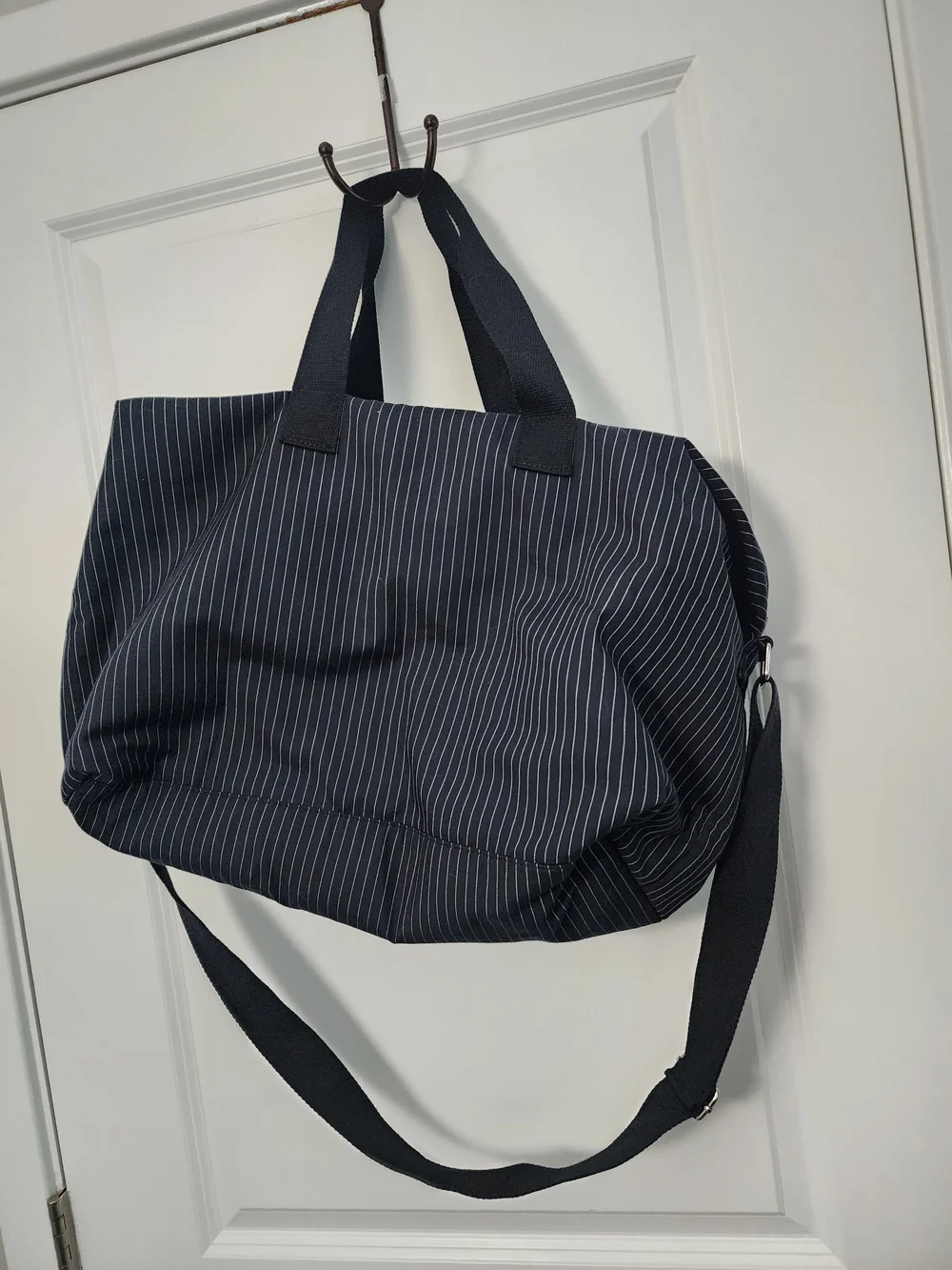 Jean Paul Gaultier Perfumm Black Pinstripe Duffel Bag